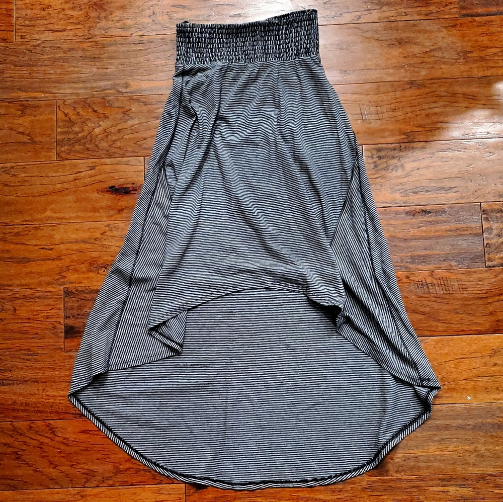 Striped High Low Skirt